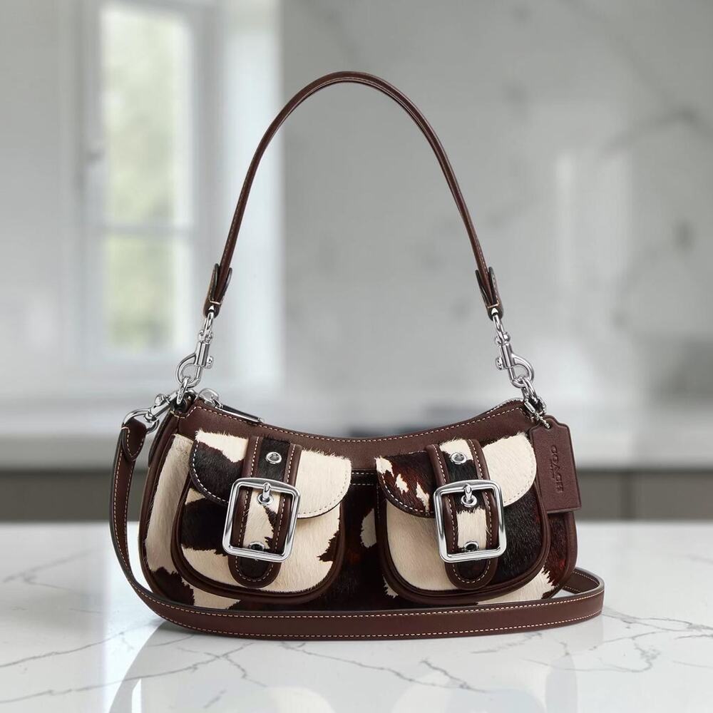 Coach Ashton Bag Cow Print Haircalf Silver Authentic NWT Crossbody CCC83